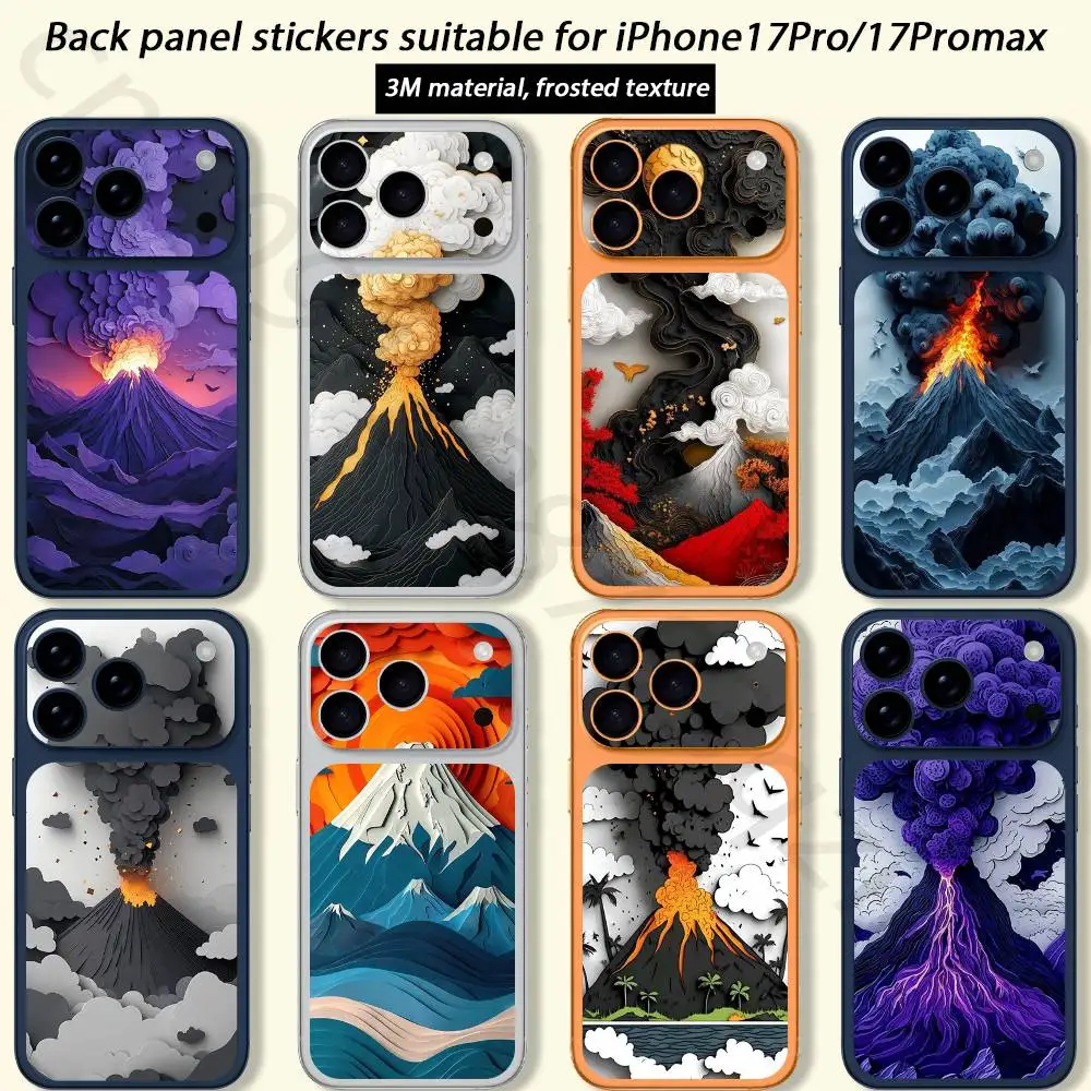 

Creative Volcanic Eruption TICKET Decal Skin Wrap for iPhone 17 Pro/Pro max Protective Film for Back, Frame, Camera