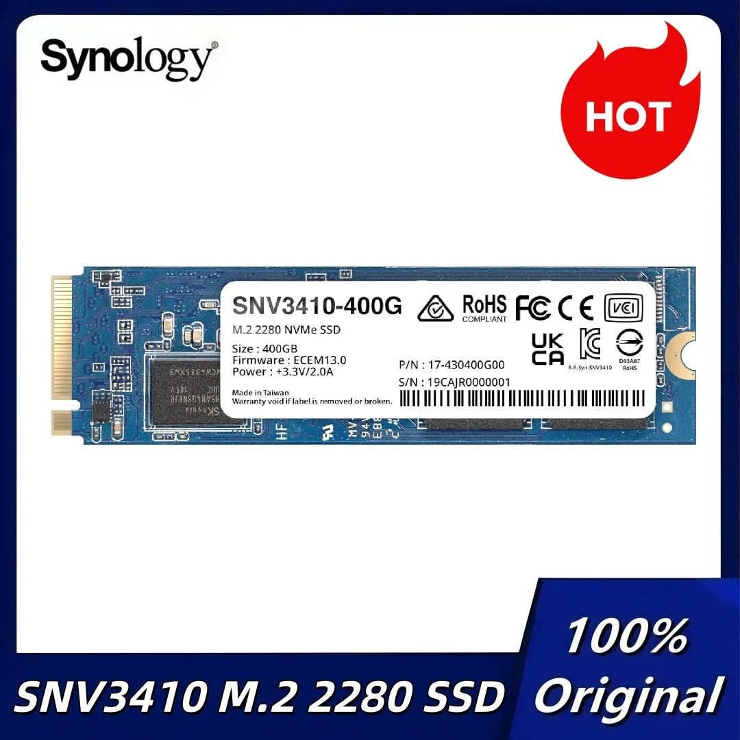 Original Synology SNV3410 400GB 800GB M.2 2280 NVMe SSD Internal Solid State Drive for Laptop/Notebook