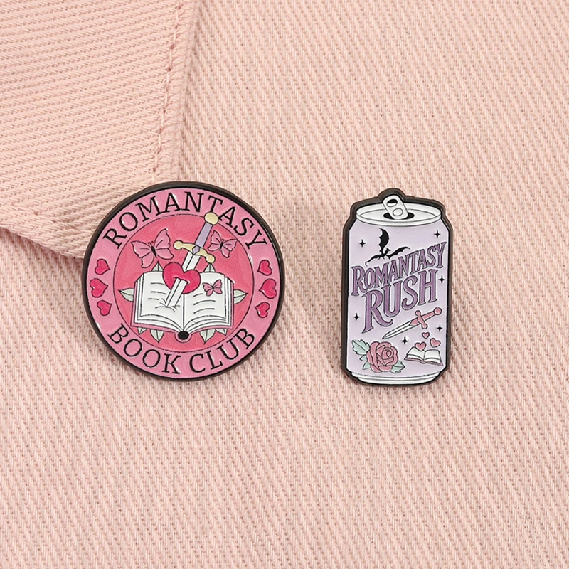 Romantasy Book Club-Alfileres esmaltados, amantes de la fantasía, broches de Romantasy Rush, insignia de solapa, accesorios de joyería, regalos para amigos