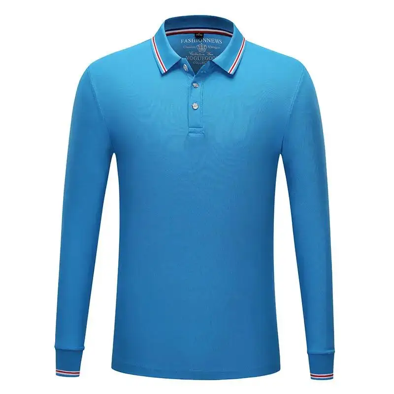 Lente Herfst 230g Katoenen poloshirt met lange mouwen Print Logo Geborduurde naam Heren Dames Design Custom Company Group Top - afbeelding 1