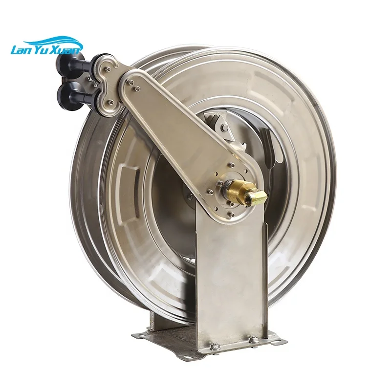 

SPS 5000 PSI 50 FT 3/8'' Double Arms Automatic Telescopic High Pressure washer Hose Reel 304 Stainless Steel Garden Hose reels