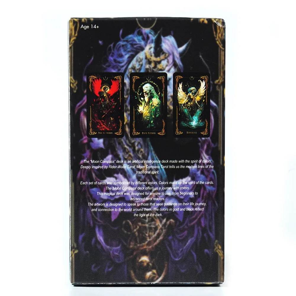 Kartu Tarot Deck Artificial Intelligence Tarot Moon kompas Tarot 78 kartu Tarot berdasarkan Ride Waite 10.3*6 Cm