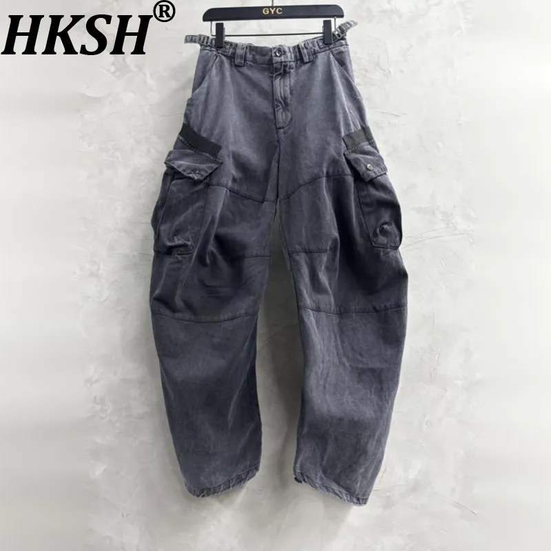 

HKSH Осенние новые мужские брюки-карго с нишевым дизайном в стиле панк, модные брюки-карго в стиле сафари, модная одежда для отходов, Land Ins HK11914