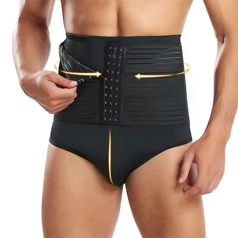 Men Tummy Control Shorts High Waist Slimming Shapewear Abdomen Belly Flat Body Shaper Leg Underwear Compression Briefs Boxer 6XL