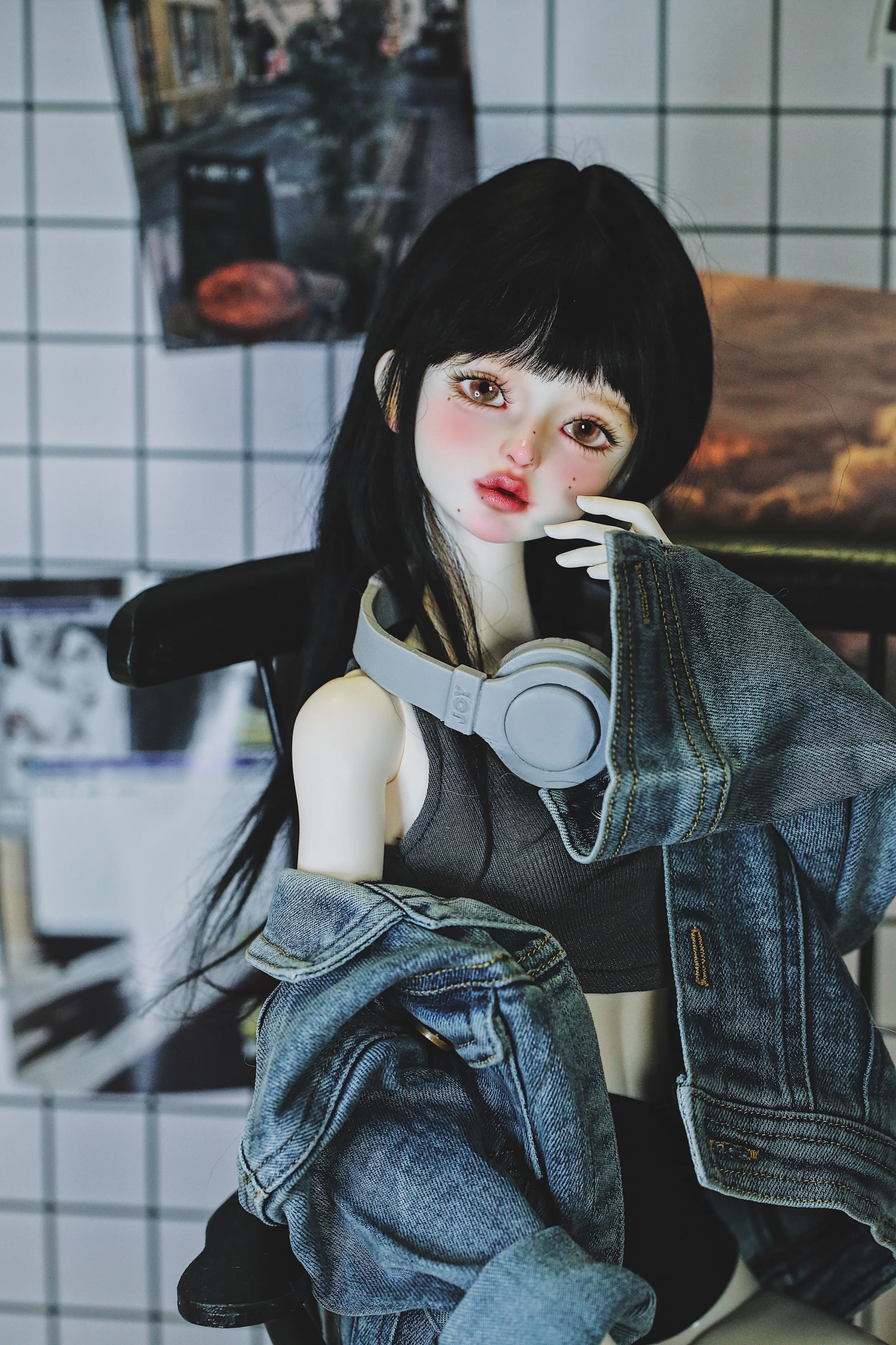ブライスドールヘッドフォン付き ブライス人形のおもちゃ,bjd製品,人形のアクセサリー,bjd,1:6, 1/4,msd