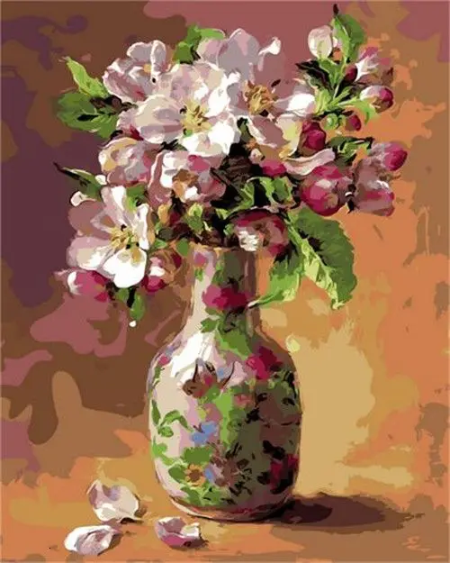 CHENISTORY Pink flowers in a vase