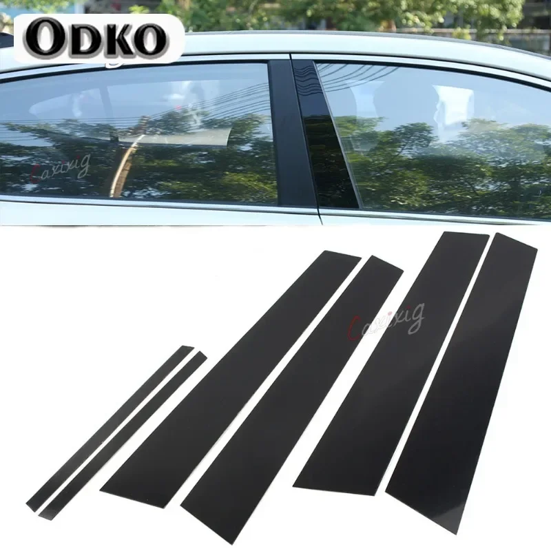 

For Honda Civic 2006-2011 (4dr) Car Sticker Posts Door Trim Covers Decorative Accessories 2007 2008 2009 2010 6pcs