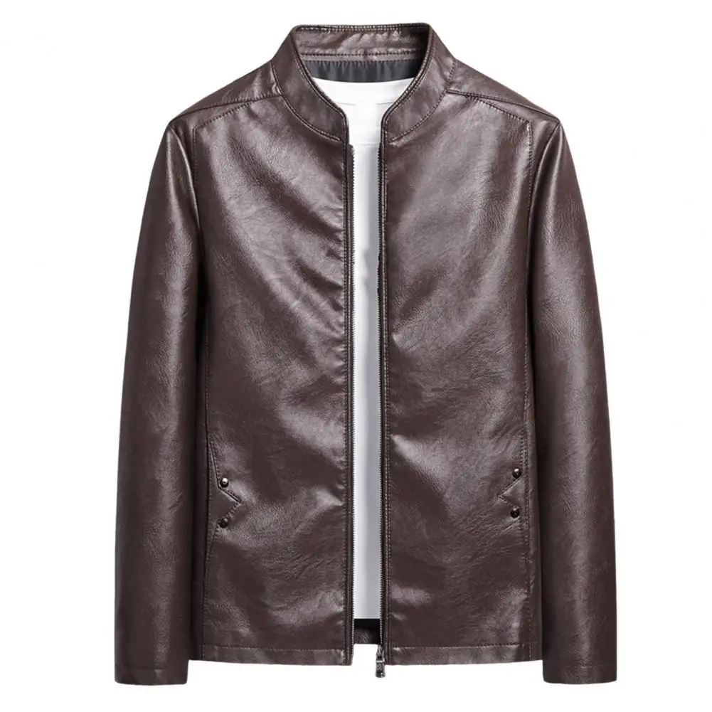 

2024 New Men's Winter Leather Clothing Fashion Casual Slim Fit Artificial Leather Suit Coat Luxury Men's High Quality Clothing