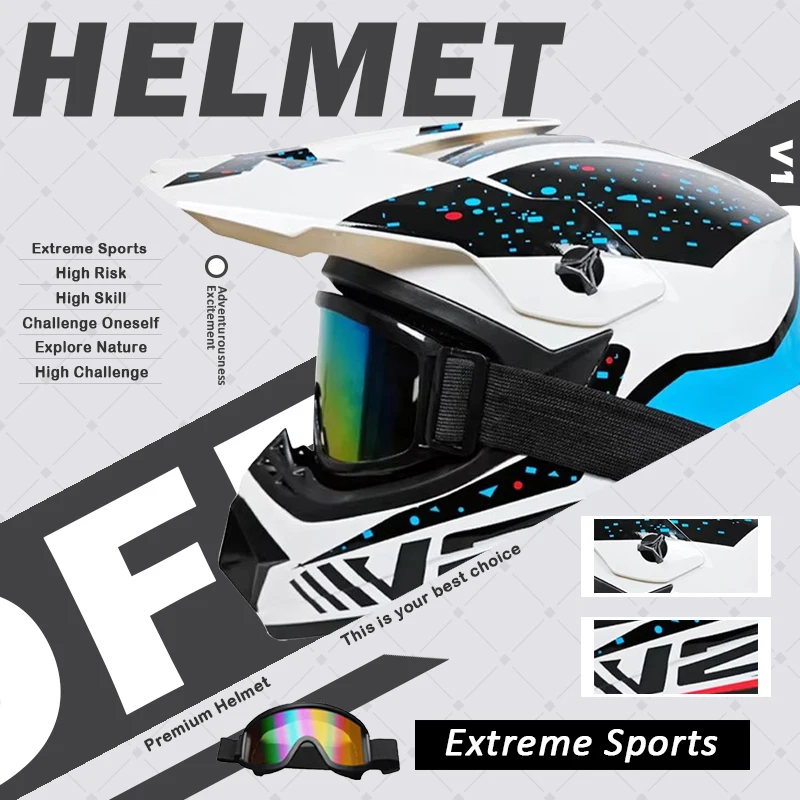 

Шлем для мотокросса для мужчин и женщин — сертифицированная DOT унисекс защита головы для мотоцикла ATV спуска