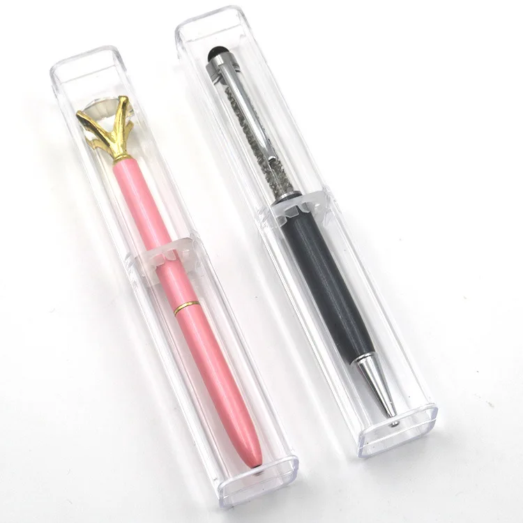 20Pcs Transparent Plastic Pen Pen Box Gift Box Metal Pen Box Transparent Plastic Pencil Case