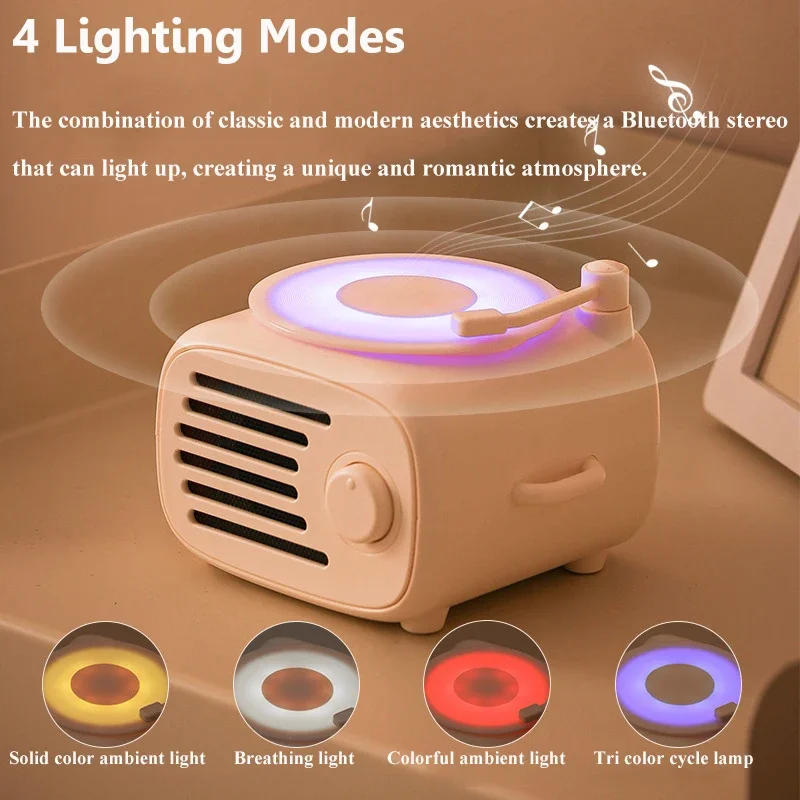 

Mini Bluetooth Speaker Karaoke Microphone Portable Colorful Atmosphere Light Soundbar Wireless MP3 Music Player Support TF AUX