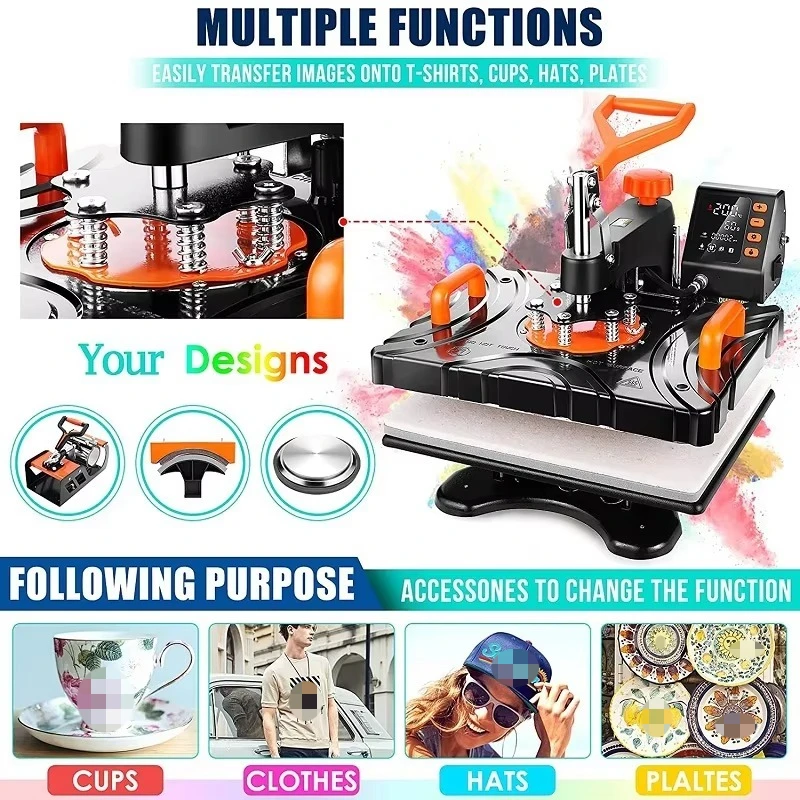 Многофункциональный термопресс – обзор и цена T Shirt Printing Machine 8 In 1