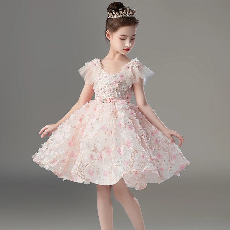 Flower Girl Party Birthday Dresses for Wedding Bridemaid Formal Occasion Dress Luxury Princess Pageant Short Evening Gowns Child