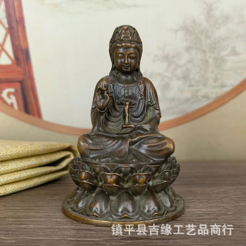 

Guanyin Ornaments Water Lilies Holy-Water Vase Avalokitesvara Free Guanyin Home Decorative Crafts Gilding Guanyin