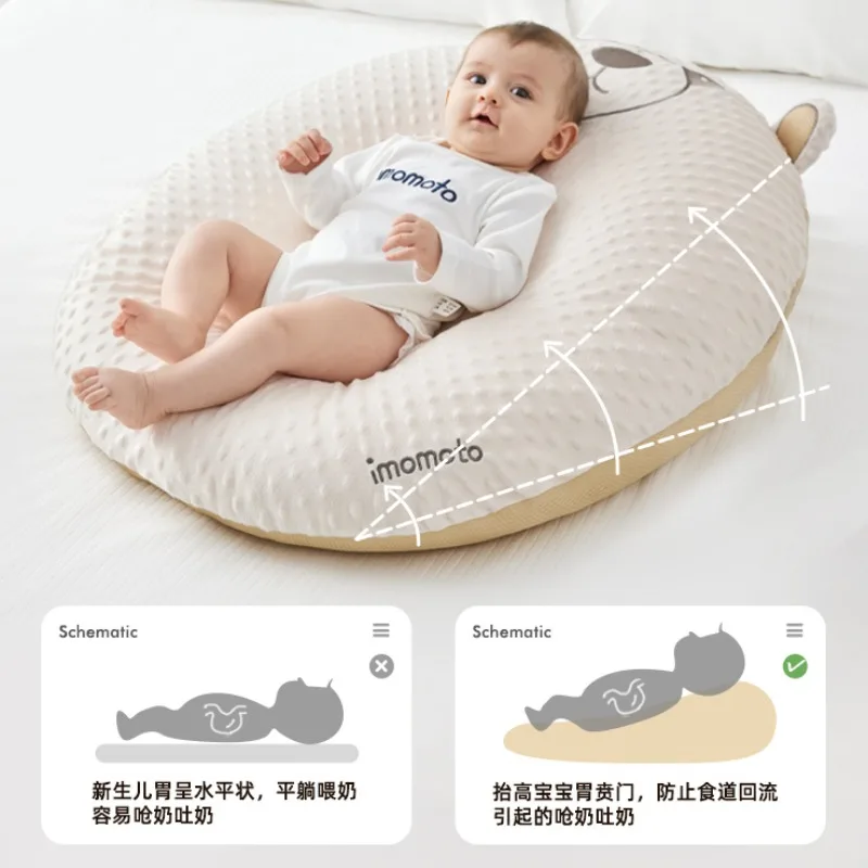 Baby Anti Spitting Slope Cushion, Anti Overflow Choking Slope Pillow, Newborn Lying Cushion,Feeding Baby Pillows Baby Essentials