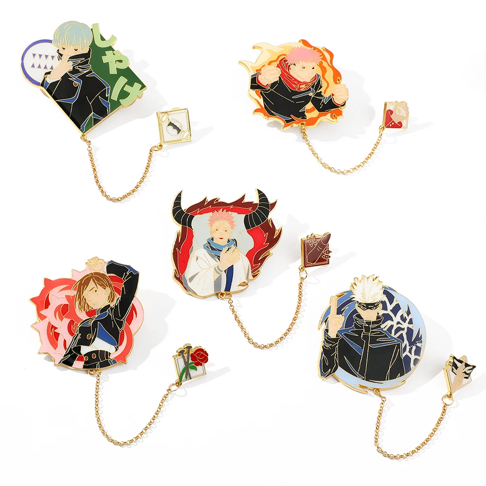 

Металлический значок-брошь из цинкового сплава с изображением персонажей аниме Jujutsu Kaisen: Танджиро, Незуко, Шинобу, бабочка