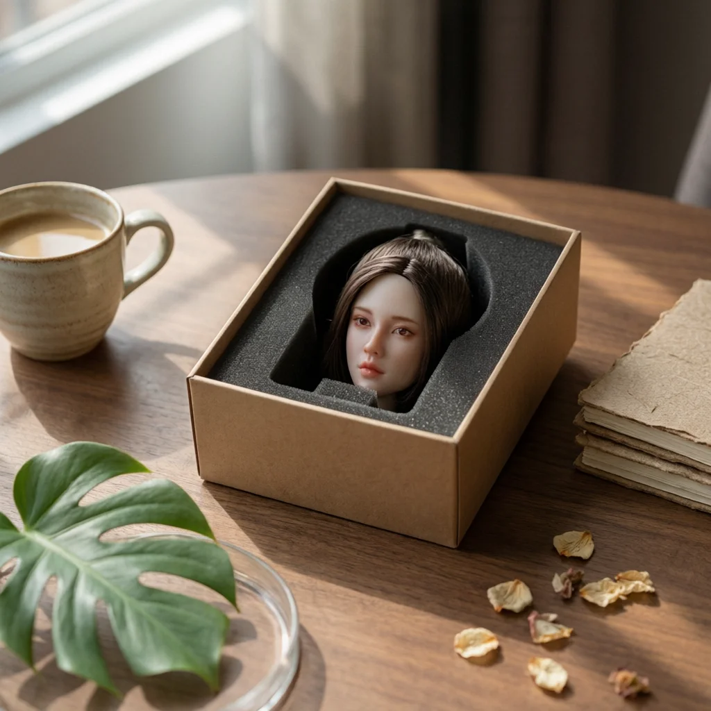 

1/6 Female Head Head Piece Realistic Face Female Figure Head Braided Hair Brand New for Collecting