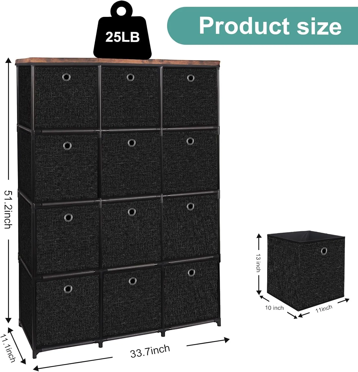 

Storage Tower Unit With 12 Drawers, Vintage Floral Cube Organizer Shelf, Tall Fabric Dresser For Bedroom, Closet, Nursery,