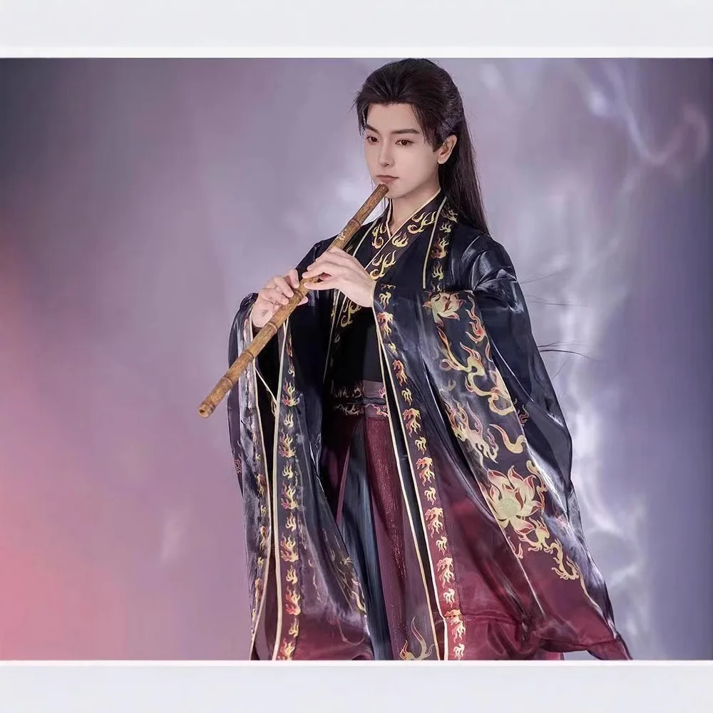 

Wei Jinfeng Hanfu men, Jin-made collar waist-length skirt, large-sleeved shirt, ancient daily performance clothes