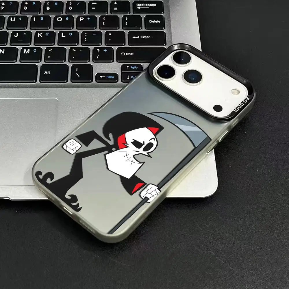 حافظة هاتف Grim Adventures B-Billy Mandy لهاتف آيفون 17 16 15 14 13 12 11 Pro Max Air Matte Laser Aurora مقاومة للصدمات Funda