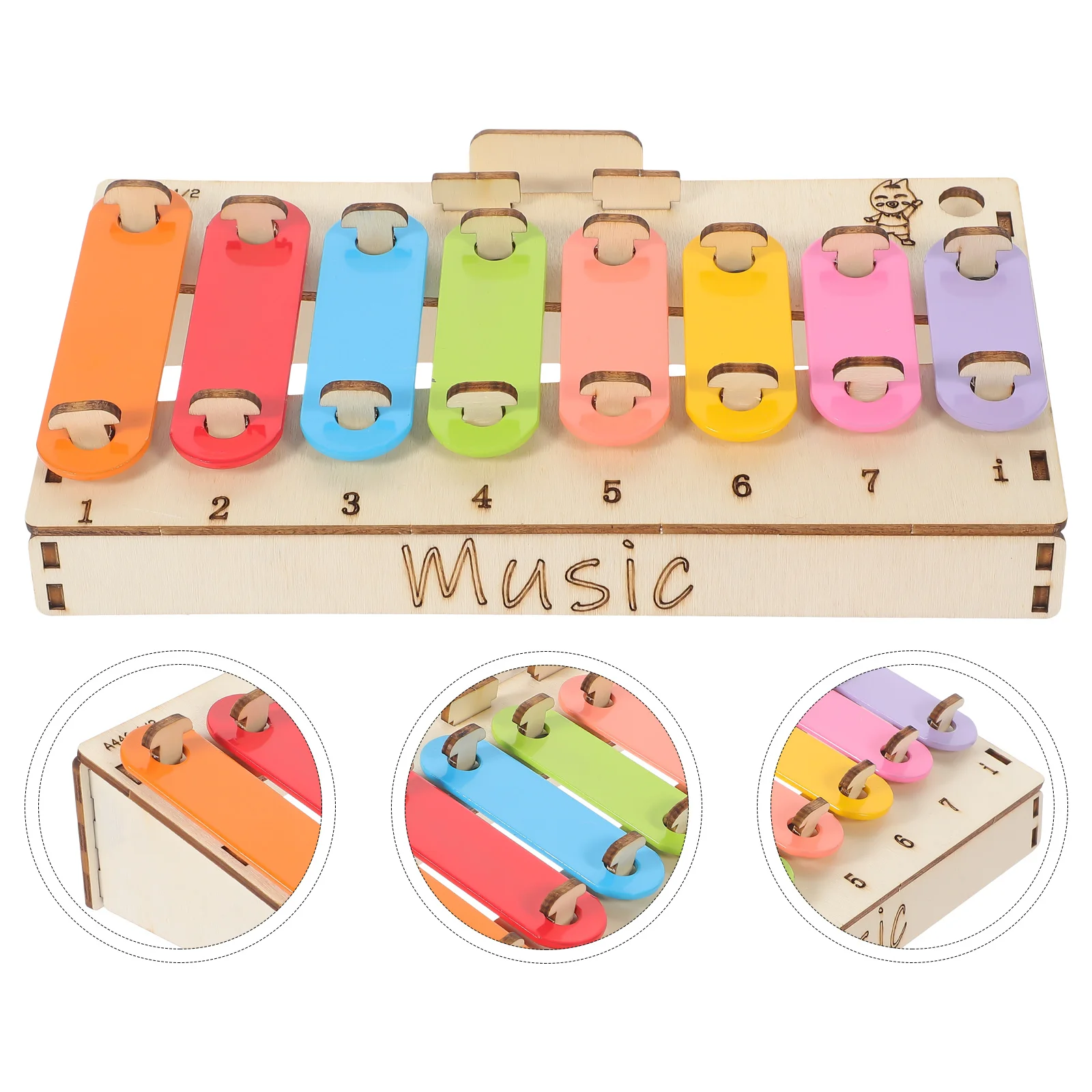 1 set 1 Set Diy 8-Note Wooden Xylophone Kit Educational Science Assembly Interactive Music Learning Stem Craft Activity Kids Fun