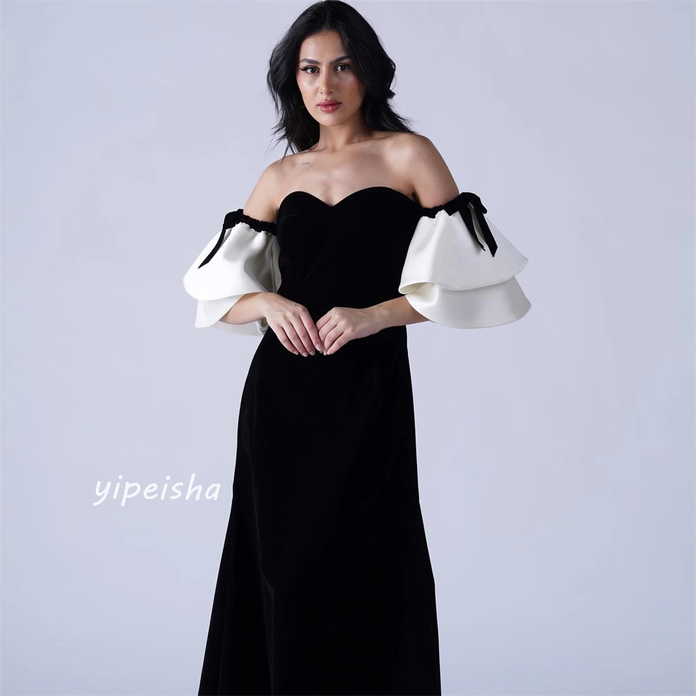 Jiayigong High Quality  Evening Jersey Draped Pleat Tiered  A-line Off-the-shoulder Bespoke Occasion Gown Long Dresses