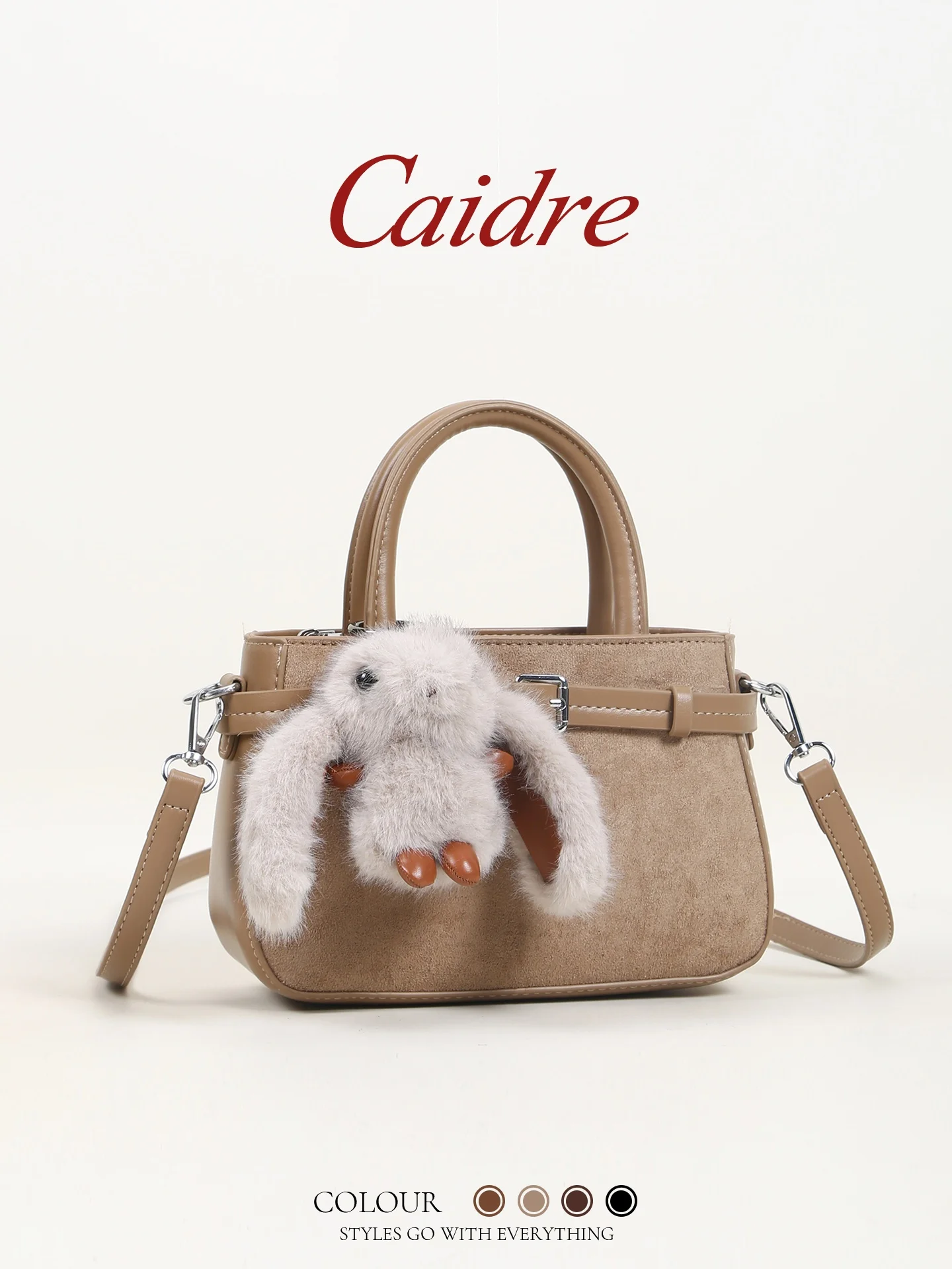 

Caidre Adorable Plu Rabbit Tote Bag Women's 2026 New Commuter Small Tot Bag Single oulder Slant Cross Small Bag