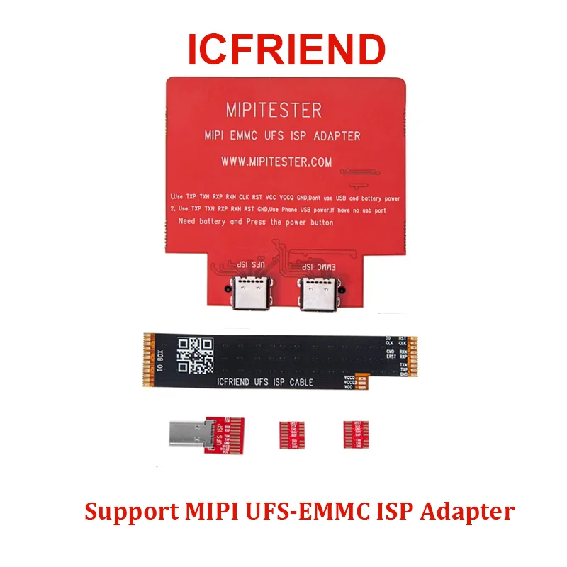 F64 adapter supports MIPI UFS-EMMC ISP adapters and Easyjtag/BGA254 socket modifications.
