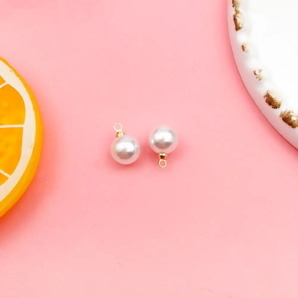 10PCS Clothes Decor Artificial Pearl Jewelry ABS Handmade Pearl Buttons for Sweater Alloy Faux DIY Dangle Earrings Pendant Gift