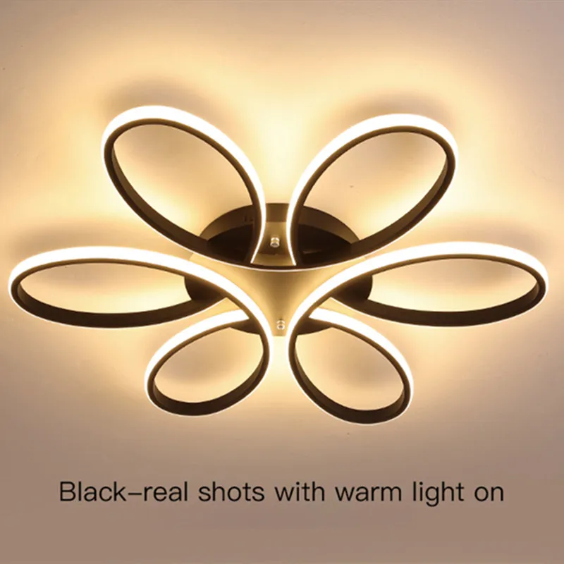 

New Modern Style Led Chandelier For Living Room Bedroom Dining Room Kitchen Study Ceiling Lamp Black Design Remote Control Light