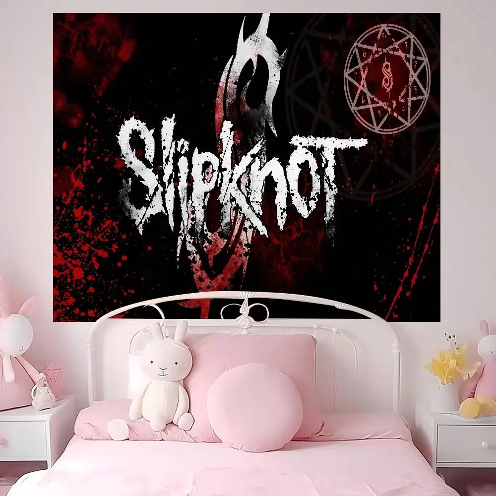 Popular S-slipknotS Band DIY Wall Tapestry Hippie Flower Wall Carpets Dorm Decor Wall Art Decor