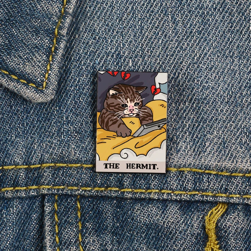 Pin heiß verkaufen Tarot Marke traurige Katze