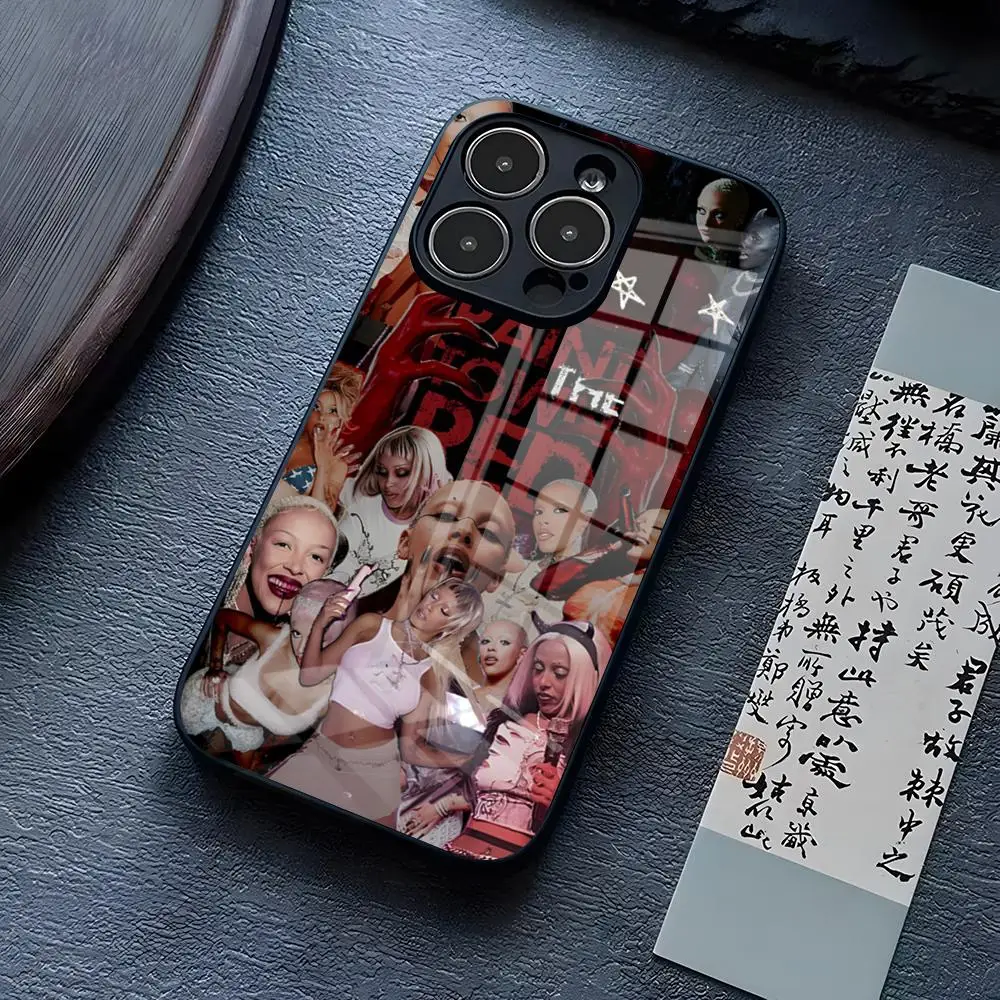 Singer Doja Cat Scarlet Phone Case For IPhone 13 Pro Max 14 Plus 12 Mini 11 15 X XR XS 8 7 Plus SE Tempered Glass Back Cover