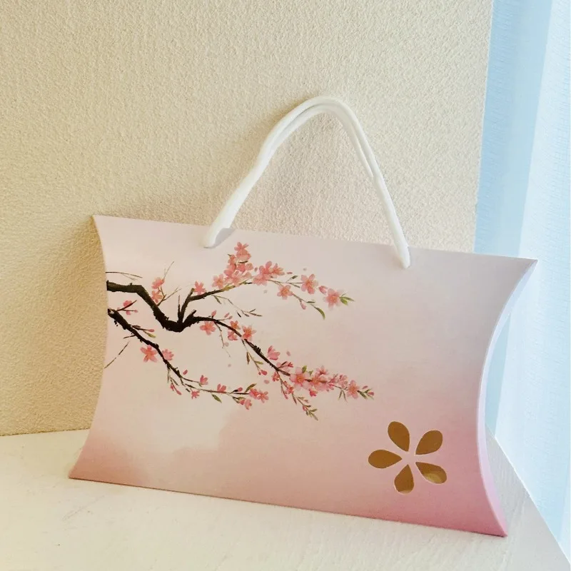 silk scarf tote bag, simple and fashionable gift packaging, home gift storage belt view 3