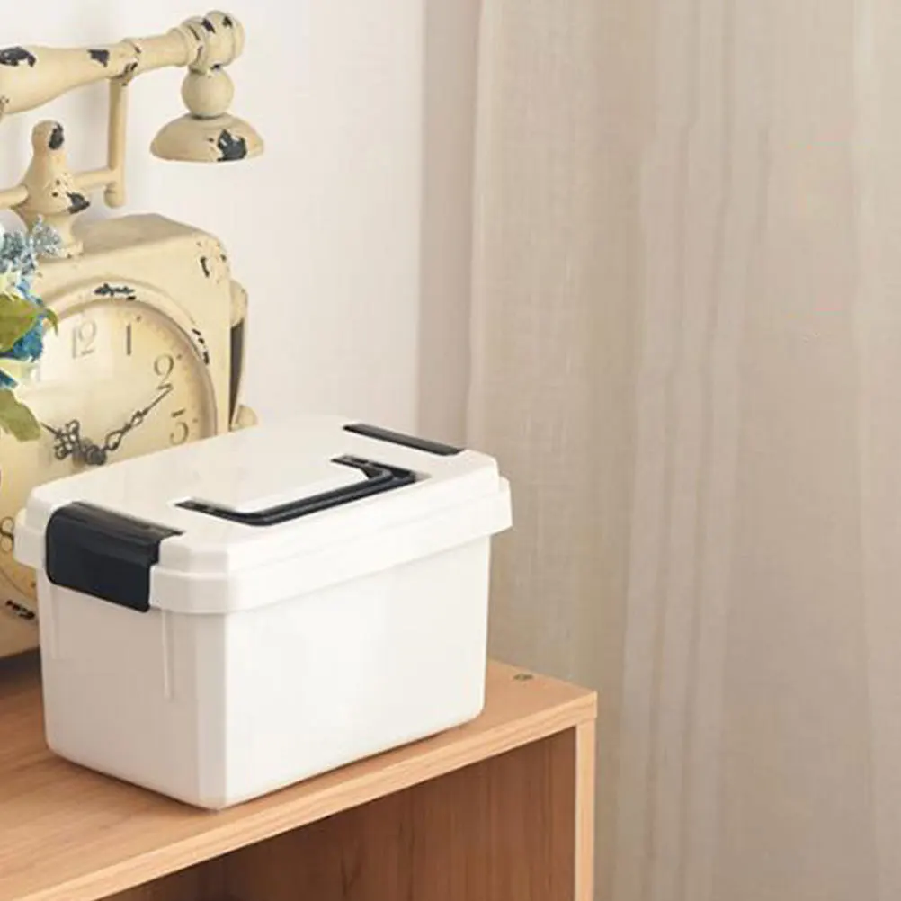 1 قطعة حافظة طبية محمولة متعددة الطبقات صندوق تخزين طوارئ بلاستيكي منظم الإسعافات الأولية تخزين أدوية السفر والمكتب المنزلي #5