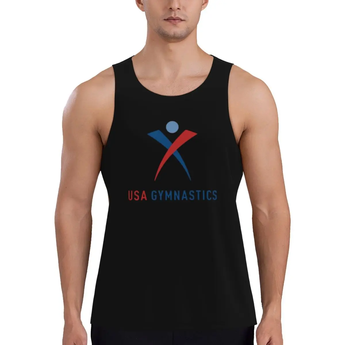 Summer Tank Top Mens Gym Fitness Training Clothing Quick Dry Team_USA_Gymnastics Fashion Basketball Vest