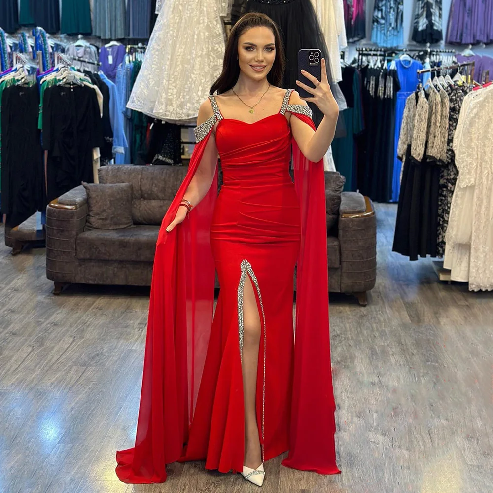 

Trumpet Dress High Slit Sweetheart Neck Evening Dresses for Women Backless Sleeveless Elegant Prom Gown فساتين سهرة فخمه