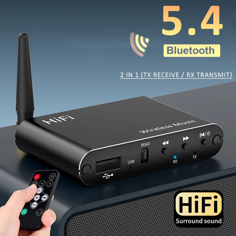 Bluetooth 5.3 Audio Receiver Transmitter 2-in-1 Bluetooth Adapter 3.5mm Aux Jack RCA Stereo Music Wireless Adapter For TV Car PC 