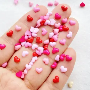 200pcsかわいい樹脂ミニハート型デザインフラットバックオーナメントジュエリーマニキュアヘアウェアアクセサリー 12ベストセールス融解アイスクリーム彫刻-3