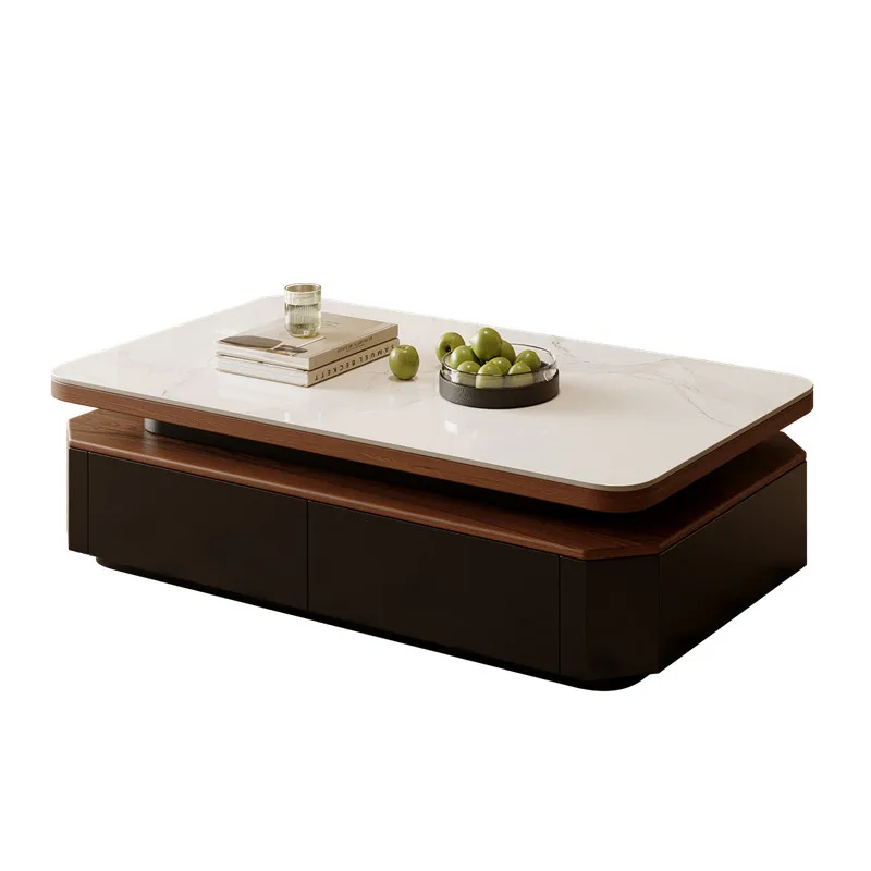 LH medieval style solid wood rock slab coffee table TV cabinet modern high-end coffee table table