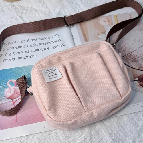 Imagen 2 del producto Bolsa de almacenamiento de lona de gran capacidad, diseño Simple para estudiantes de secundaria, estuche y bolsa para lápices multicapa para niños y niñas