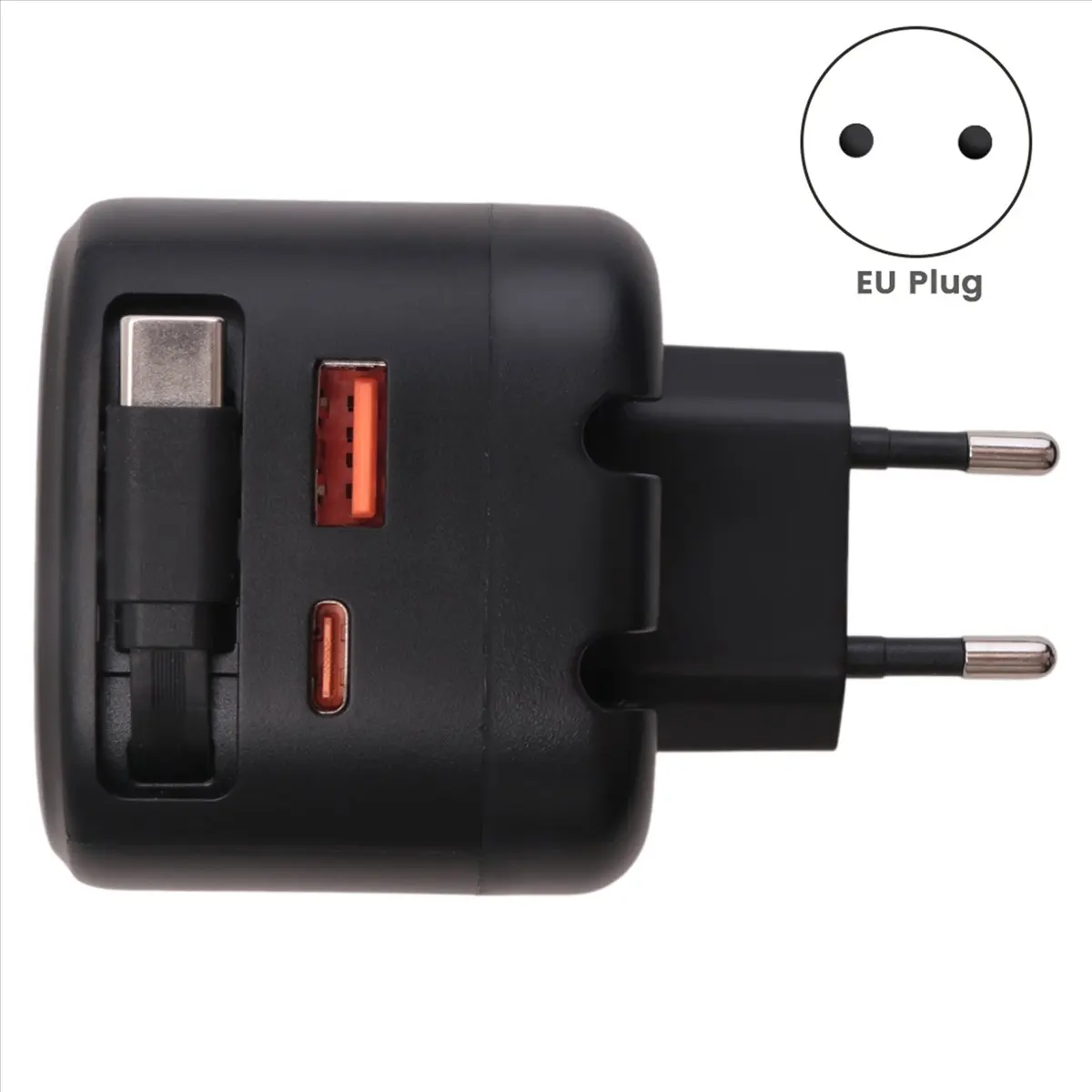USB TYPEC Retractable Line Charger 35W Fast Charge PD Lithium Battery Charger Travel Adapter Suitabl