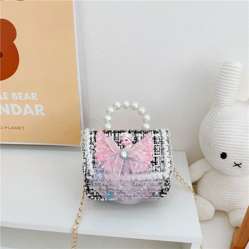 Disney De Prinses Elsa Nieuwe Studententas Meisje Crossbody Bagt Modieuze Tassen Leuke Parel Handtas Meisje Verjaardagscadeautjes