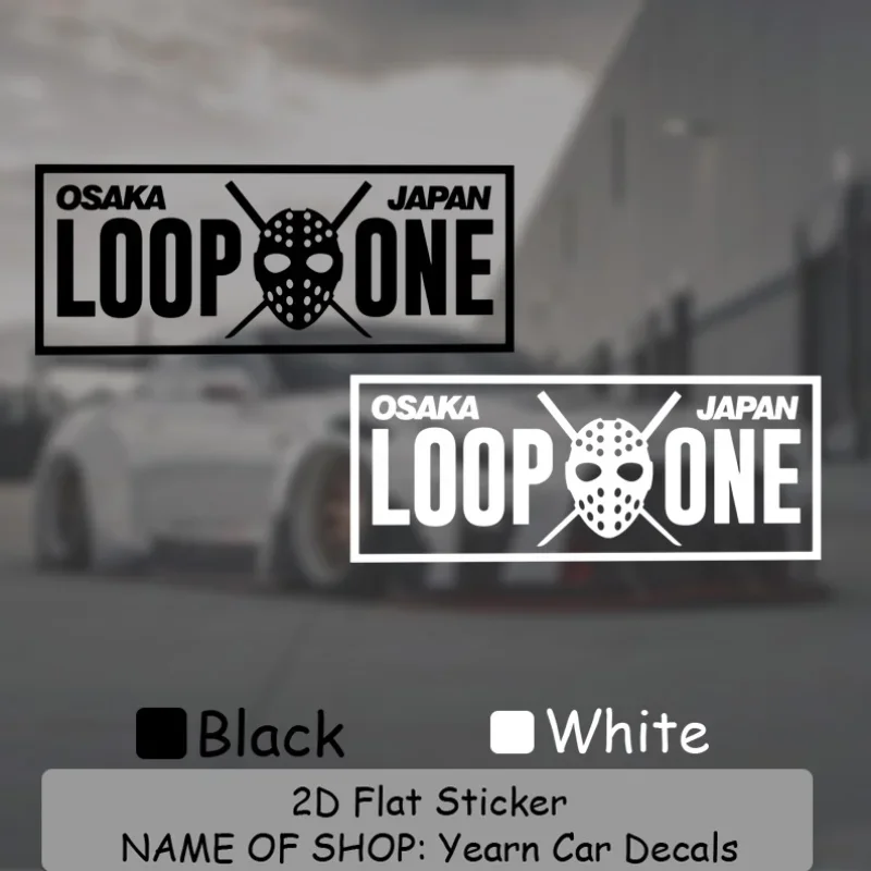 2pc Osaka Loop One Mask Vinyl Stickers, Waterproof Decals for Car Tuning & Motorcycle Decor, Black White Multi-color Options