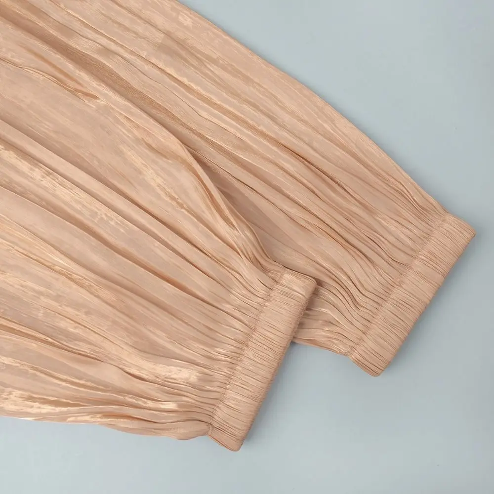 Fashion Loose Satin Lantern Pants Elastic High Waist High Waist Trousers Elegant Long Straight-Leg Pants Spring Summer