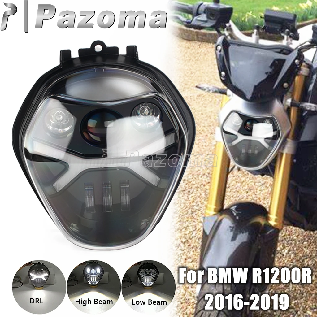 12V Waterproof IP67 High Low Beam DRL LED Motorcycle Headlight Assembly For BMW R1200R Headlamp Accessories 2016 2017 2018 2019