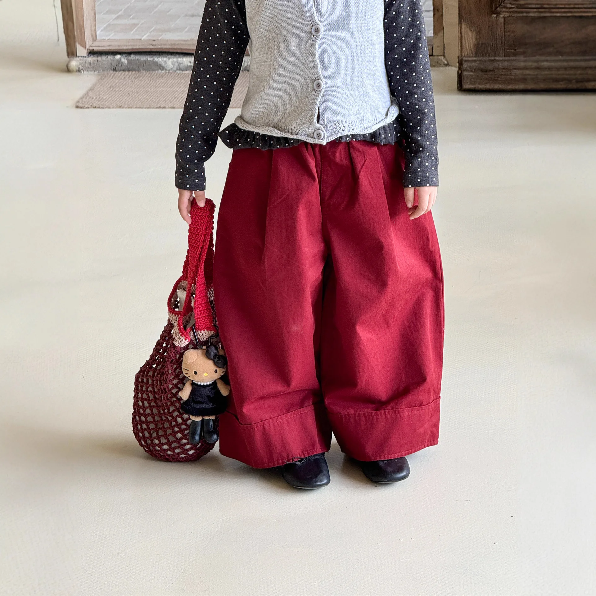 

Girls Pants 2025 Autumn New Product Korean Version Stylish Wide Leg Pants Versatile and Stackable for Casual Daily Wear
