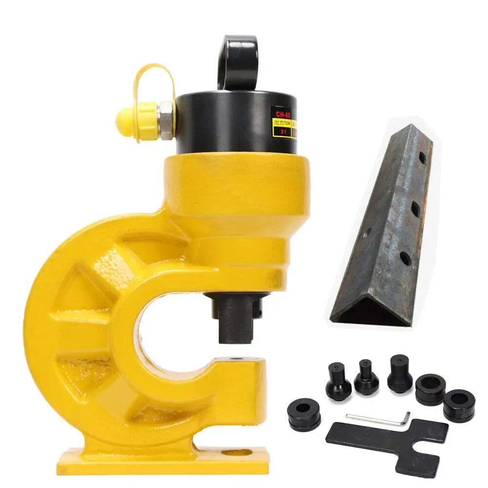 CH-60 Hydraulisches Locherwerkzeug 31T Hydraulischer Blechlocher für Eisenplatte Aluminium Kupfer Stangen Edelstahl