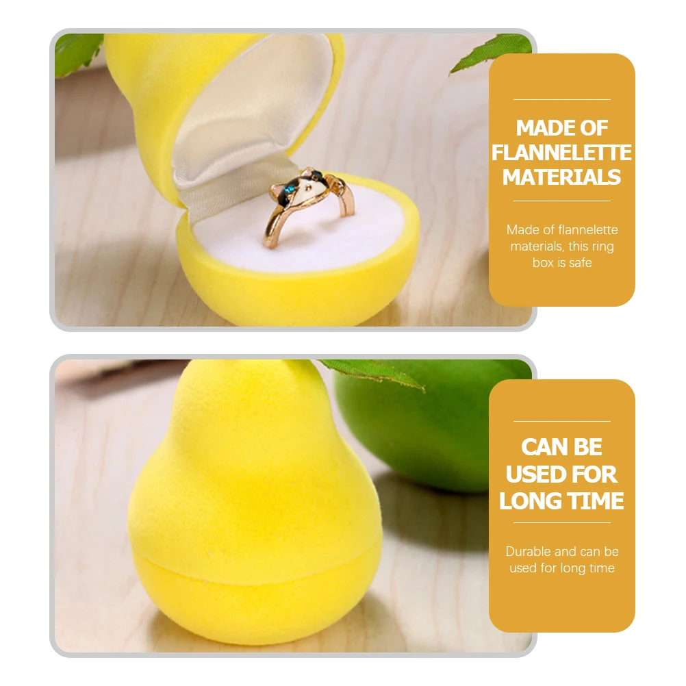 

Fruit Shaped Ring Box Wedding Jewelry Case Holder Creative Organizer Flannel Material Display Container Bridal Gift