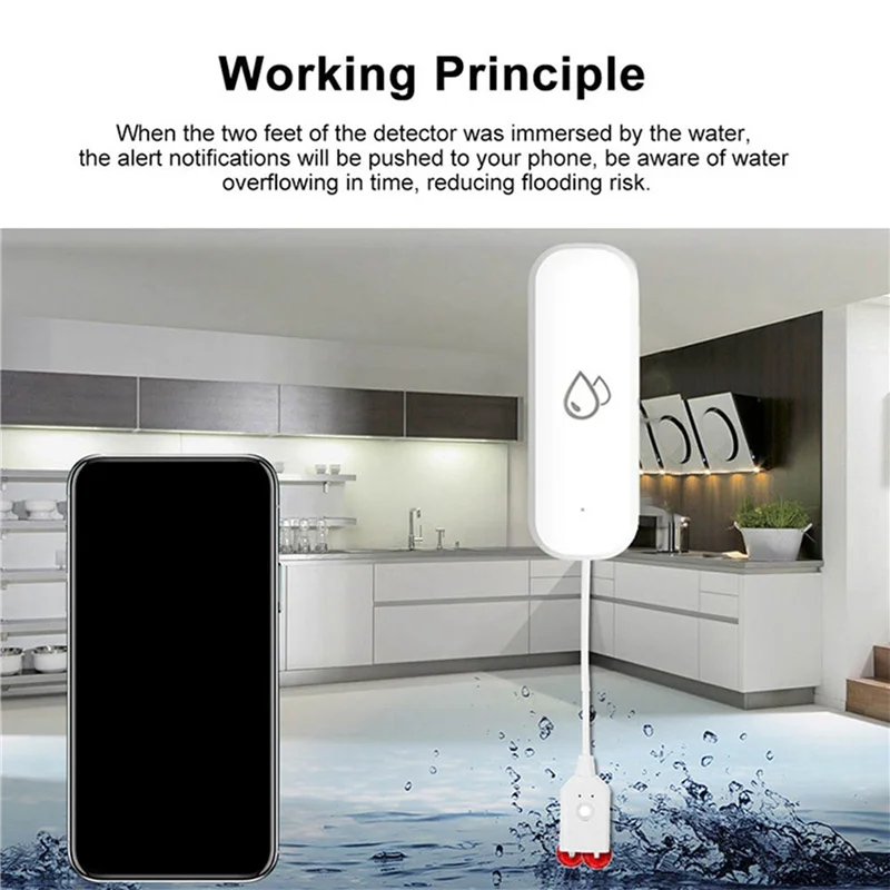 【Berserkk】3X Tuya WIFI Water Sensor Alarm Water Leak Detector Flood Alert Overflow Security Alarm System Works